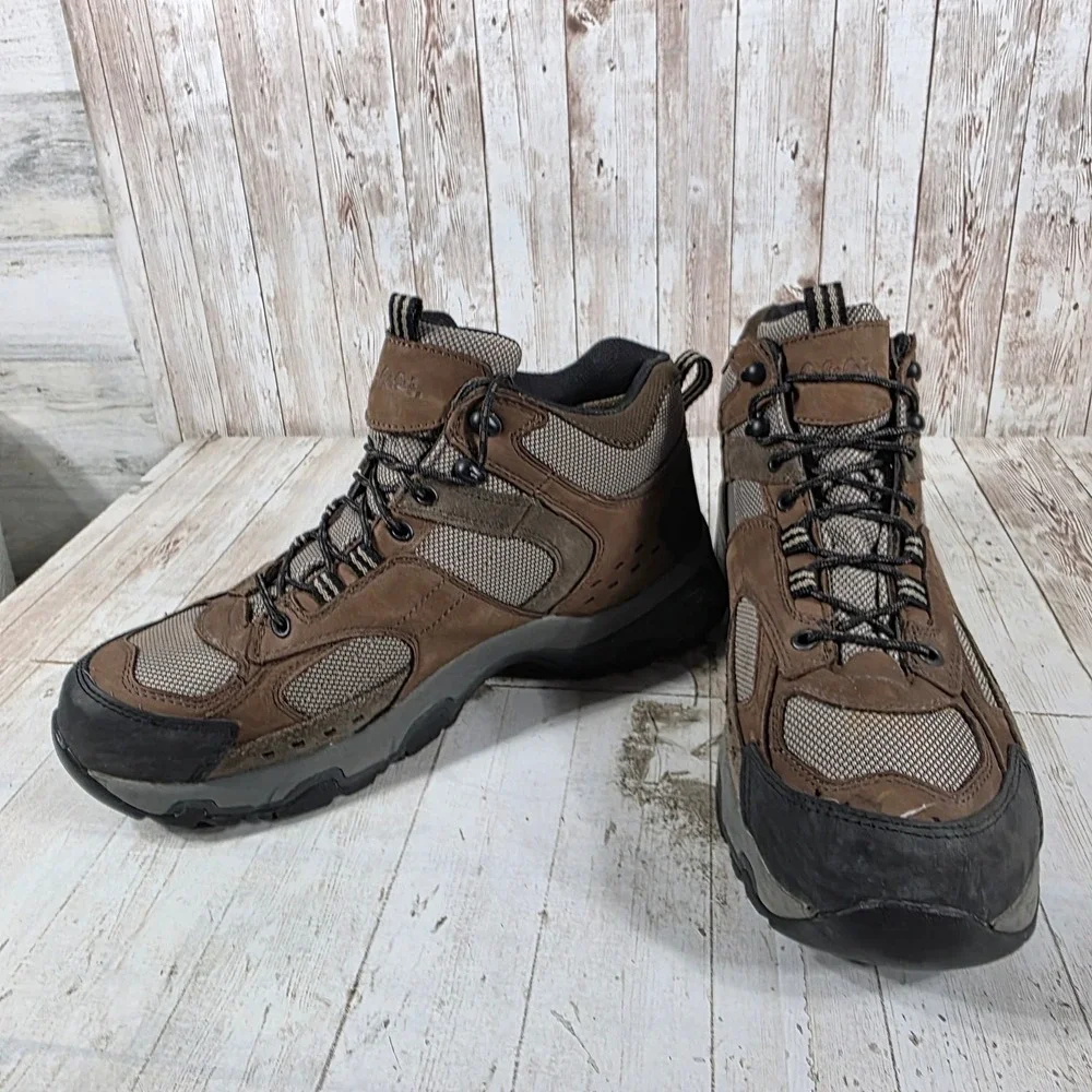 Cabelas Dry-Plus Mens Hiking Boots Brown Leather Mesh Waterproof 81-2733 13D